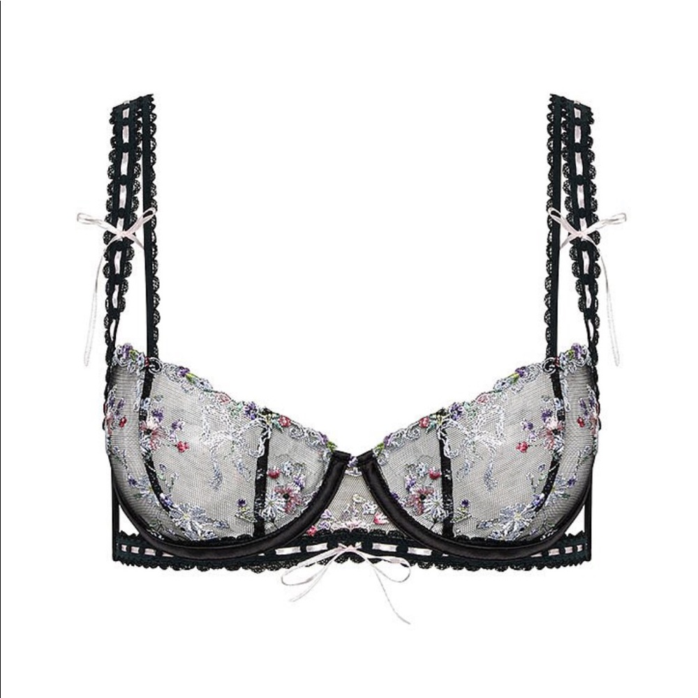 3 PIECE FOR LOVE & LEMONS Angelica Scoop Bra Garter Thong set - Picture 14 of 16